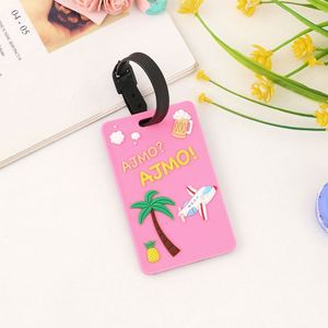 Etiquetas de Equipaje de PVC con Diseño Personalizado de Dibujos Animados, Etiquetas de Identificación Antipérdida, Etiquetas de Viaje, Porta Tarjetas de Goma Suave - Product Image 6
