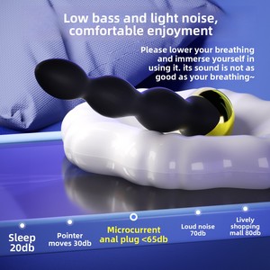 Plug Anale con Perline, Vibratore E-Stim a 10 Modalità, Telecomando Ricaricabile Impermeabile, Giocattolo Sessuale Unisex per Donne e Uomini - Product Image 5