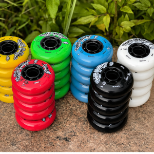 Roues de patins à roulettes en PU OEM 80mm 84A à rebond élevé pour Freestyle, Fabricant OEM de roues de vitesse urbaines - Product Image 1