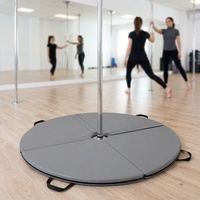 Tapis de pole dance pliable 4ft x 4ft, coussin de sol portable avec revêtement en PU, rempli de mousse de polyéthylène expansé, pour la maison, la gym, le Pilates et la danse
