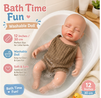 Poupée reborn en silicone solide de 30 cm (12 pouces), jouet réaliste, cadeau compagnon pour enfants