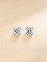 Boucles d'oreilles de luxe pour femme IGI, 1 carat, taille brillant, en or blanc 14K 18K, diamant de laboratoire, sertissage 4 griffes tête de taureau