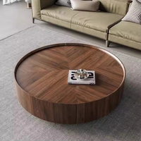 Ensemble de tables basses en bois massif de style nordique italien pour salon, mobilier moderne pour usage domestique, design rond, luxe léger