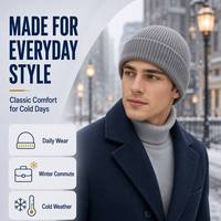 Gorro de Punto Gris para Adultos, Diseño Personalizado con Logotipo, Fabricación OEM/ODM, Venta al Por Mayor, MOQ Bajo, Etiquetas de Marca, Empaquetado