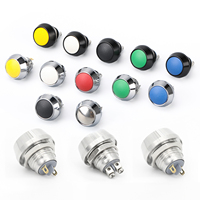 Bouton de commande intelligent HUSA 12MM 1NO IP65 AC250V/220V avec anneau métallique lumineux LED et bornes à vis pour appareils électroménagers