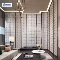 Style Unique, Luxe Moderne, Tube en Cristal Éclairé de Type Fixe, Paroi de Séparation sur Pied