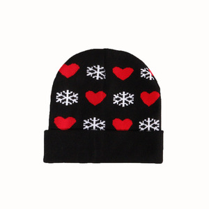 Chapeau jacquard automne et hiver flocon de neige amour chapeau tricoté de Noël nouveau chapeau tricoté chaud pour hommes et femmes - Product Image 4