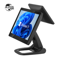 Caisse enregistreuse POS personnalisée avec écran tactile LED/VFD de 15 pouces, deuxième écran de 9,7 pouces, coque métallique, bonne dissipation thermique, idéale pour la restauration commerciale