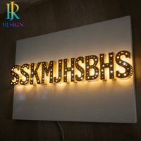 Enseigne LED 3D en acier 316 avec éclairage frontal, motif ciel étoilé, pour entreprises, salons de beauté, salons de manucure, gymnases et centres de fitness