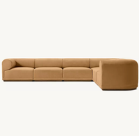 Ensemble de canapés sectionnels en tissu rembourrés d'éponge de style américain de luxe RH pour salon