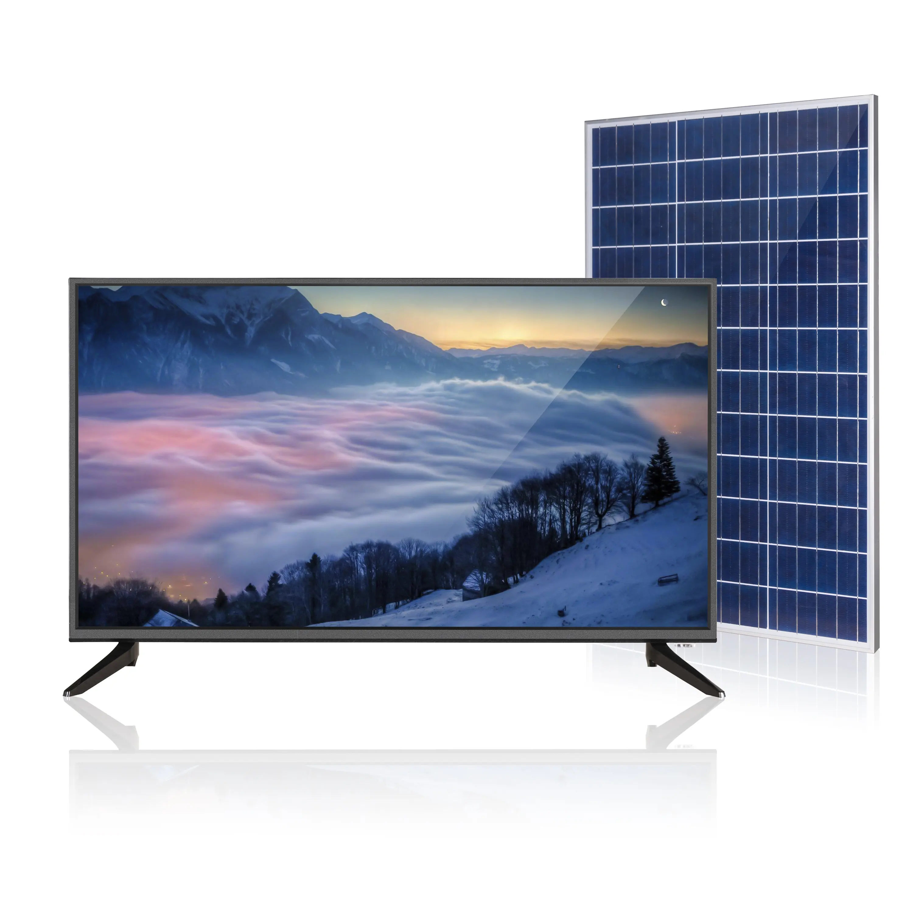 Tv solar de 32 polegadas recarregável com dvb t2/s2