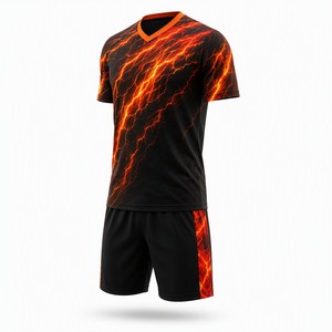 2026 Custom Sublimatie Voetbaltenue Set Magma Flare Lava Patroon Snel Droogend Ademend Voetbaluniform OEM ODM Team Kit MOQ 1 - Product Image 6