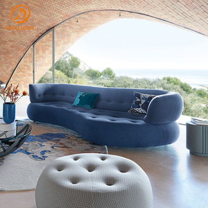 French Minimalist Style Internet Celebrity Comfortable <strong>Sofa</strong> Combination <strong>Olive</strong> <strong>Green</strong> Curved <strong>Sofa</strong> for Large Living Room - Product Image 3
