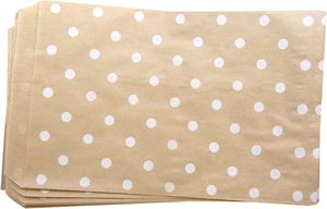 Sacchetti regalo decorativi in carta piatta sacchetti regalo in carta personalizzati con stampa bianca sacchetto di carta per affari biscotti caramella busta marrone - Product Image 3