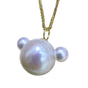 Collier à boucle universelle en argent sterling S925 à la mode avec pendentif en perle noire de Tahiti de 10-11 mm - Product Image 5