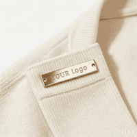 Étiquettes métalliques personnalisées de haute qualité, écologiques, pour vêtements, étiquettes de vêtements, logo en relief, laiton, alliage de zinc, certifiées GRS