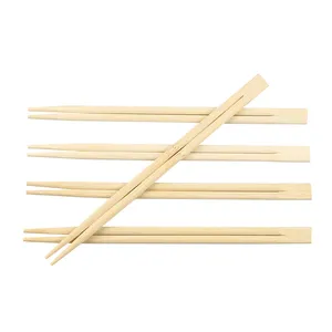 Sumpit bambu sekali pakai kualitas unggul kerajinan kayu peralatan dapur dengan Logo kustom sumpit kemasan OPP