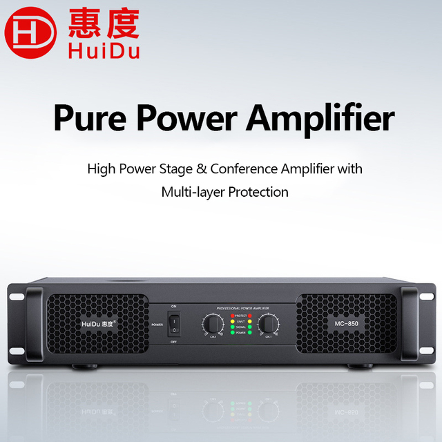 MC-850 Pure Power Amplifier 2 Channel 800W 1200W 4 8 Bridge 1600W Constant Voltage Impedance Hi-Fi Sound System Metal Class