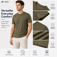 Chemise de voyage pour homme JNEI en polyester 180 g/m², séchage rapide, protection UV, respirante, toucher doux, confort quotidien