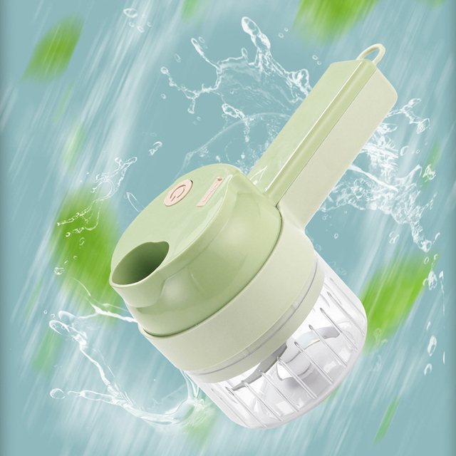 Hot Selling Home and Kitchen Smart Electric Gadgets Hand Held Food Processor Portable 4 in 1 Electric Vegetable Chopper