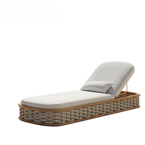 Chaise longue pivotante d'hôtel de jardin moderne personnalisée ensemble de canapés en bois de teck tout temps pour salon extérieur salle à manger cour - Product Image 5