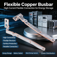 Connecteur souple en feuille de cuivre laminée nickelée monophasé pour barres omnibus flexibles, idéal pour les équipements d'alimentation des grands réseaux de stockage d'énergie