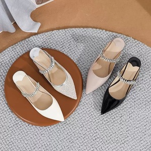 Babouches pour femmes à talon, mules fantaisie à boucles, chaussures à bout pointu, talons pour femmes - Product Image 6