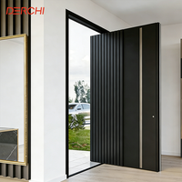 Puertas de Entrada Residenciales DERCHI USA con Certificación NFRC, Resistentes a Huracanes, Anti-robo, Diseño de Rejilla de Vidrio, Puertas Pivotantes de Aluminio