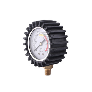 เกจวัดแรงดันน้ำมันแบบเรเดียลแรงดันสูง 50 มม. ตัวเรือนเหล็กสีดำของผู้ผลิต พร้อมขั้วต่อทองแดงและปลอกสายรัดป้องกัน - Product Image 1