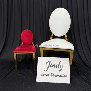 Sillas Apilables <span class=keywords><strong>de</strong></span> Acero Inoxidable Dorado en Oferta, Sillas Redondas con Respaldo en Forma <span class=keywords><strong>de</strong></span> O, Tapizadas en Piel Sintética y Terciopelo para Hoteles, Banquetes, Bodas y Eventos - Product Image 4