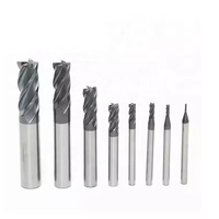 HRC 55 Alloy Carbide End Mill Coating Alat Pemotong Mesin CNC Baja 4 Mata Pisau Tungsten Carbide Milling Cutter