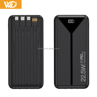 Chargeur portable avec câbles intégrés, Power Bank PD22.5W, 10000mAh, charge rapide, batterie externe pour téléphone portable, chargeur portable