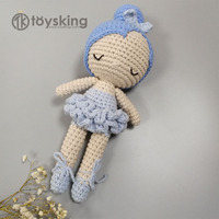 TK vente en gros personnalisé 100% fait à la main en peluche Crochet fille ballerine poupées cadeaux pour bébés Amigurumi jouet Kawaii ToysKing