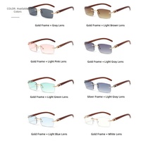 Lunettes de soleil unisexes légères QingMou 219 sans monture, marron/fumé, protection UV400, avec verres pour les voyages et les activités de plein air