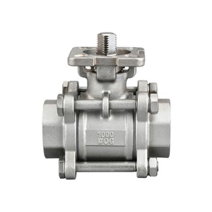 Vanne <span class=keywords><strong>à</strong></span> boisseau sphérique industrielle 3PC en acier inoxydable, filetage femelle NPT/BSPT/BSPP, 1000WOG, avec coussinet de montage, <span class=keywords><strong>à</strong></span> passage plein, norme ISO5211 - Product Image 1
