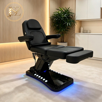 Table de massage électrique réglable pour spa, salon de beauté, soins du visage, esthétique, tatouage, podologie avec accoudoirs