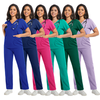 Tenues d'hôpital personnalisées en gros avec logo, blouses médicales pour femmes, uniformes d'infirmière OEM, ensembles de blouses d'infirmière pour hôpitaux vétérinaires