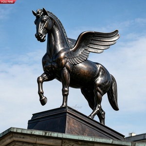 YOUFINE Grande Statua di Pegaso in Bronzo, Scultura di Cavallo <span class=keywords><strong>Alato</strong></span> per Ingresso di Villa e Giardino di Proprietà - Product Image 1