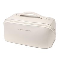 Bolsa de Maquillaje al por Mayor de Fábrica, Bolsa de Cosméticos Impermeable de Cuero PU para Mujer, con Gran Capacidad para Viajes, Bolsa de Aseo