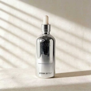 Vente en gros <span class=keywords><strong>de</strong></span> flacons compte-gouttes en verre électro-plaqué <span class=keywords><strong>argent</strong></span>é personnalisés, 20 ml, 30 ml, 50 ml, 100 ml, pour huiles essentielles, sérums, essences, liquides - Product Image 1