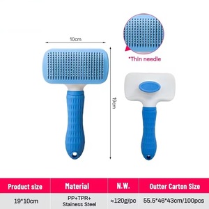 Ready Stock Stainless Steel Plastic Cat & Dog Grooming Comb-One-Click Hair Removal Detangling & Cleaning Tool-Made in China - Product Image 2