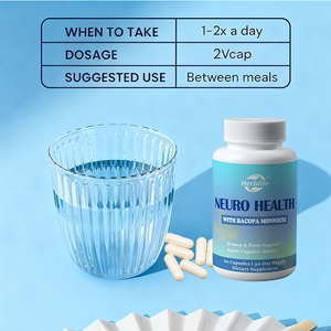 Capsules pour la santé neurologique en marque blanche OEM/ODM - Complément quotidien pour le cerveau, la concentration et la fonction cognitive avec Bacopa Monnieri, végétalien - Product Image 4