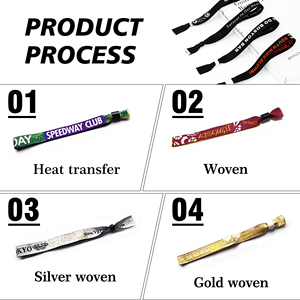 Moda personalizada Festival evento impreso Arco Iris elástico poliéster tela pulsera amistad satén cinta nailon tejido pulsera - Product Image 3