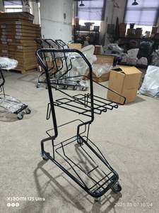 Carrito de Compras con Tres Cestas y Recubrimiento en Polvo de Color Negro, Tiendas en Filipinas, Carrito de Supermercado con Tres Cestas - Product Image 4