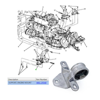 4861295AB Dudukan Mesin Depan Belakang Cocok untuk Chrysler Voyager Caravan Chrysler Town Country 3.3L 2001-2010 04861295AB