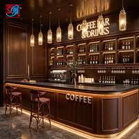 Comptoir de service et de présentation sur mesure pour café, pub et bar, solution tout-en-un pour usine