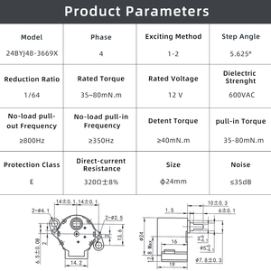 <span class=keywords><strong>Moteur</strong></span> <span class=keywords><strong>pas</strong></span> <span class=keywords><strong>à</strong></span> <span class=keywords><strong>pas</strong></span> micro <span class=keywords><strong>unipolaire</strong></span> Maintex 24BYJ48 24mm DC <span class=keywords><strong>12V</strong></span> 1:64 <span class=keywords><strong>à</strong></span> aimant permanent pour climatiseur - Product Image 5