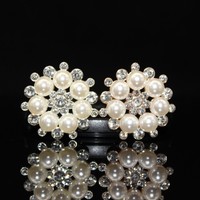 Nouveau bricolage cheveux accessoires perle flocon de neige arc fleur plaque strass boucle alliage bijoux matériaux pour mode pendentifs breloques