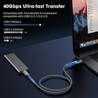 Prix d'usine Affichage numérique Vidéo 8K 60Hz 5K 60Hz Type C USB C PD 240W Usb 4.0 Câble de données de charge rapide