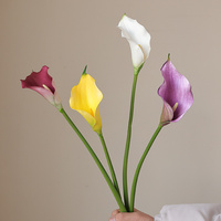 Fleur artificielle de lys calla en EVA au toucher réel Yiwu Hongying, tête unique, fleurs artificielles, décoration de Noël, fête des mères, décoration de la maison, 66 cm